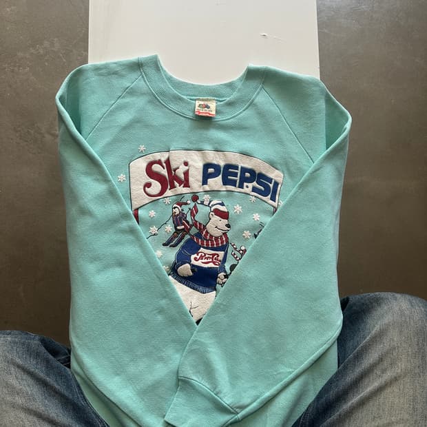 90’s usa 스키 펩시 스웻셔츠