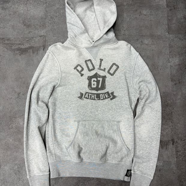폴로 랄프로렌 67 ATHL DIV 회색 후드티