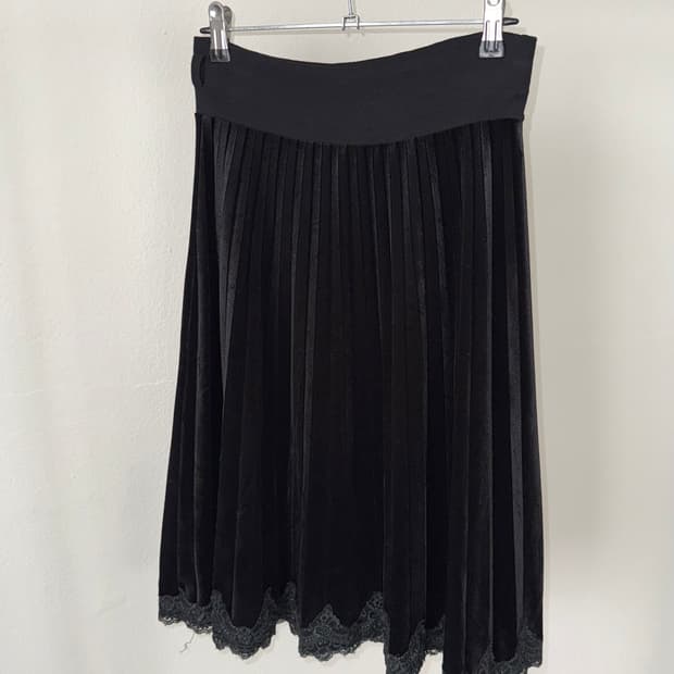 빈티지 벨벳 플리츠 스커트