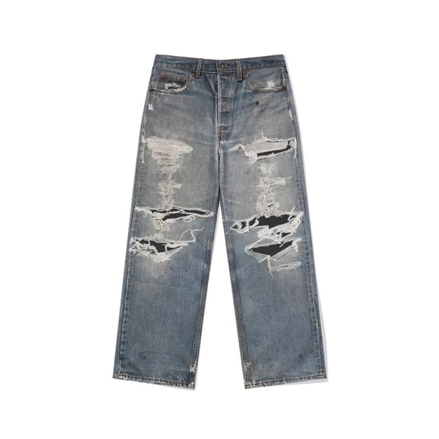 마하그리드 ALLOVER VINTAGE PRINT DENIM PANT 