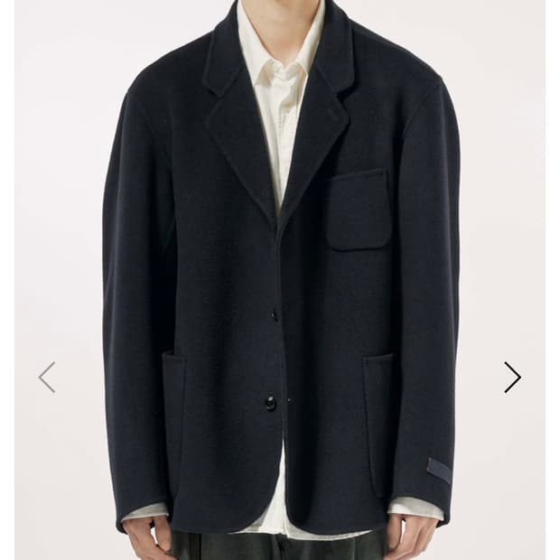 Wool Cashmere Single Sports Jacket navy