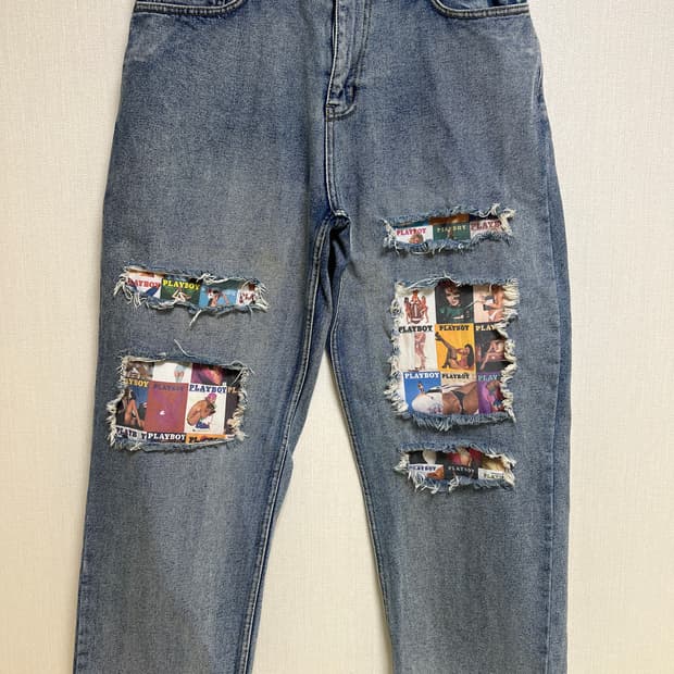 위캔더스X플레이보이 COVER DENIM PANTS