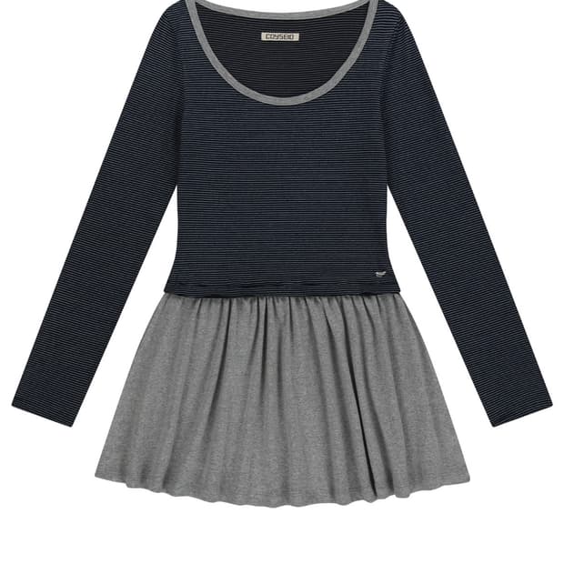 coyseio coy stripe dress navy