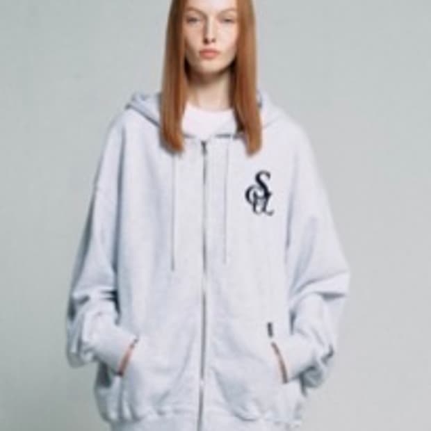 스컬프터 화이트멜란지 후드집업