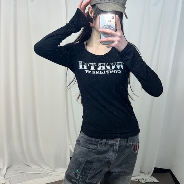 Egoist 블랙 슬림핏 롱슬리브