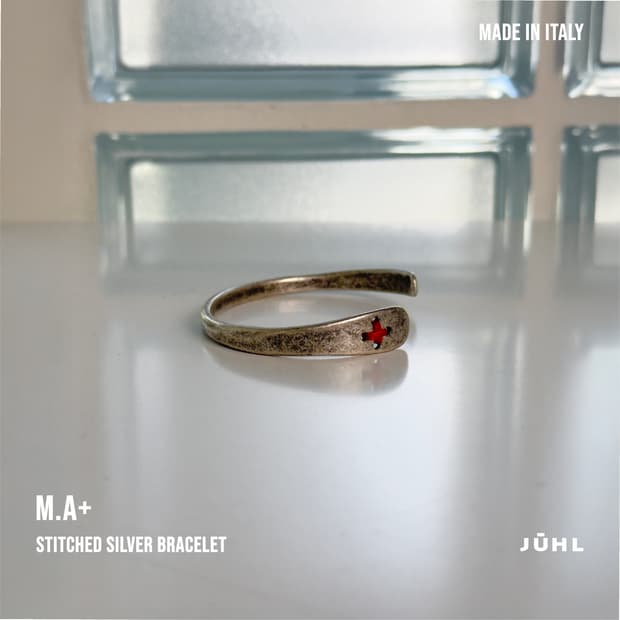 M.A+ Stitched Silver Bracelet