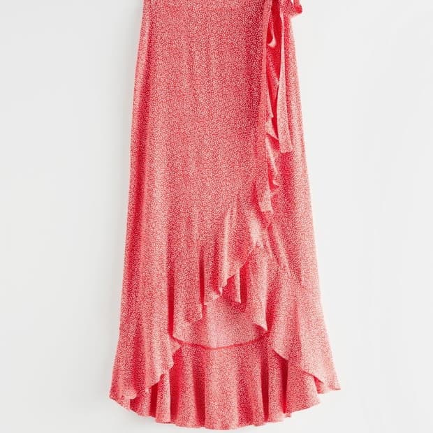 앤아더스토리즈 플로럴 러플 맥시 랩스커트 40