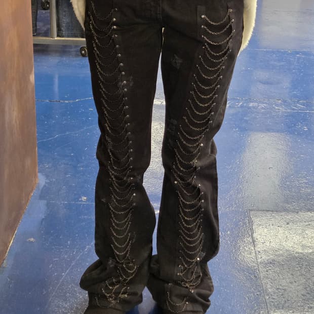 Versace 베르사체 진스 쿠뛰르 체인 부츠컷 팬츠