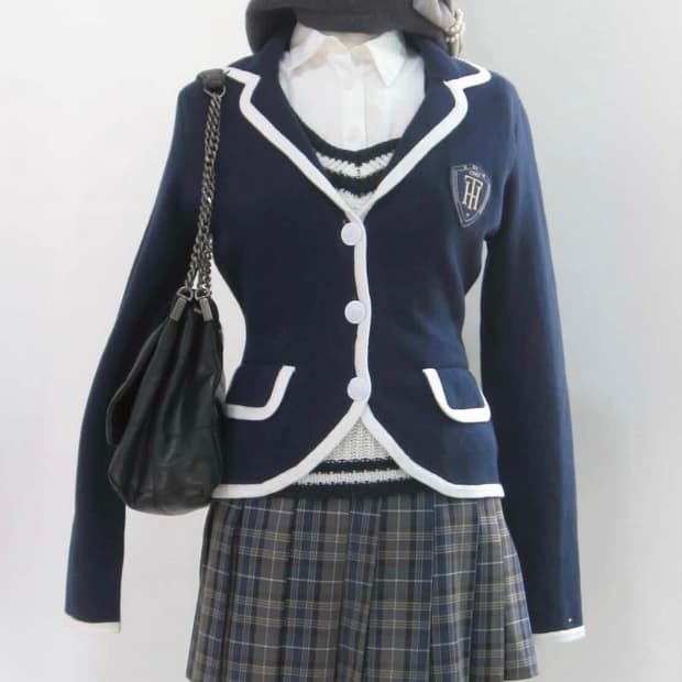 JK 니혼진 프레피 빈티지 코디셋 (착샷o)