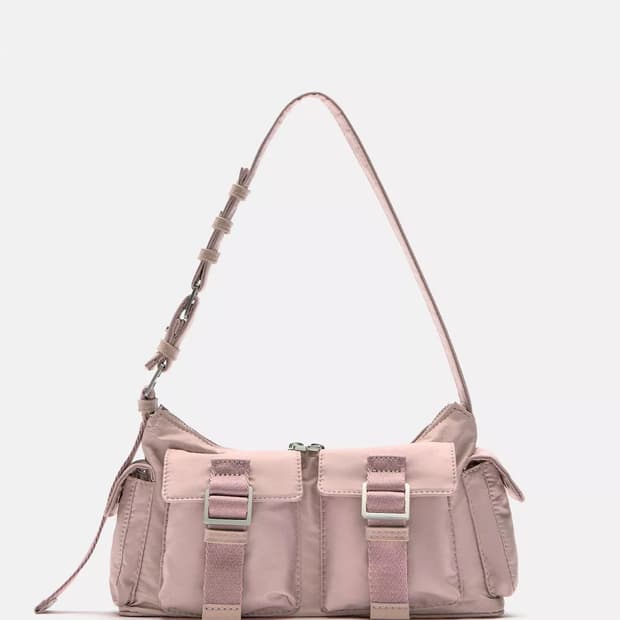 자라 zara 포켓 숄더백(핑크)