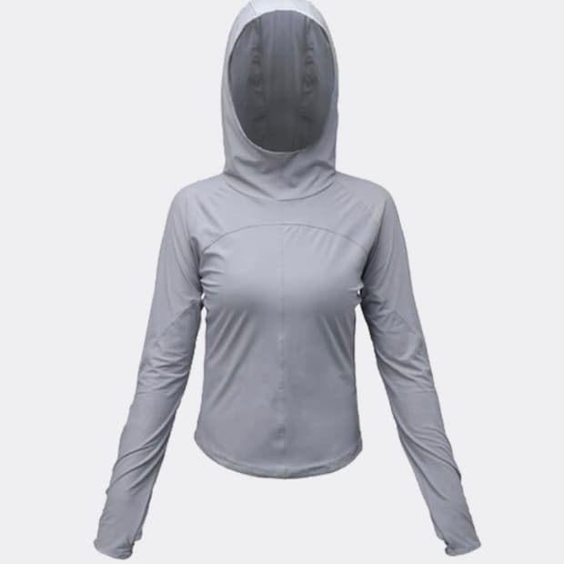 오호스 BACK SLIT JERSEY HOODIE-GREY