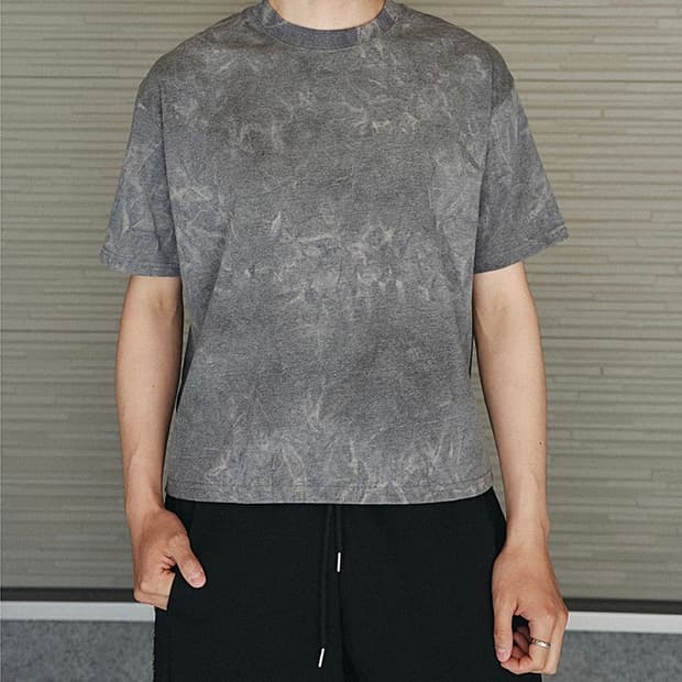 (새상품 택포가격) 타이다이 크롭 티셔츠 차콜 L