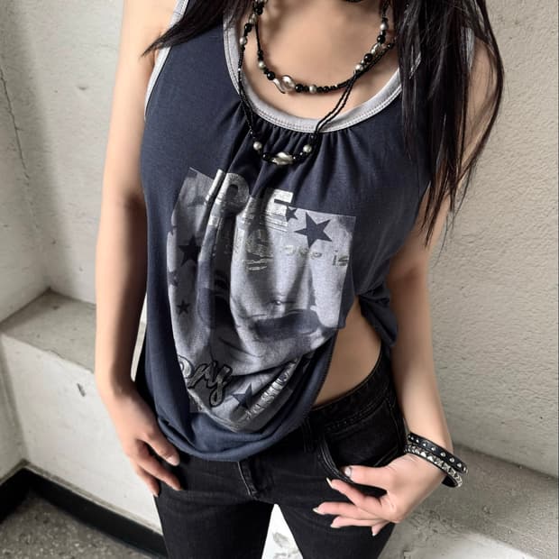 Photo print sleeveless