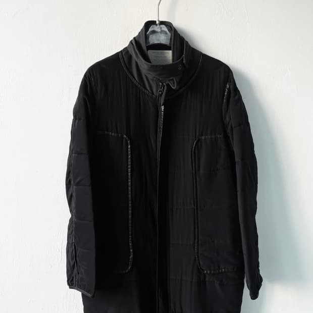 언더커버 실크 레더 코트