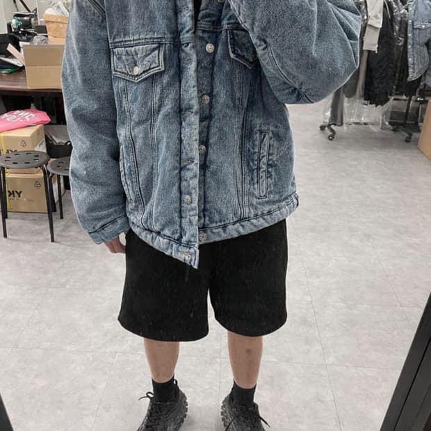 인터섹션 오버사이즈 데님 패딩 점퍼