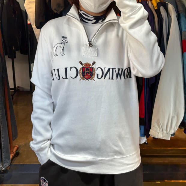 헤지스 ROWING 화이트 반집업