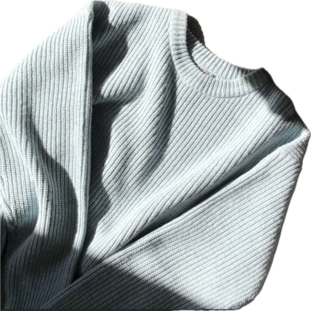 언어펙티드 오버사이즈 크루넥 니트 민트멜란지