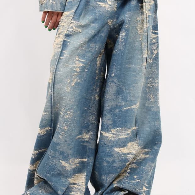 새상품 탁 TAAKK 인디고 블리치 와이드 데님 3사이즈