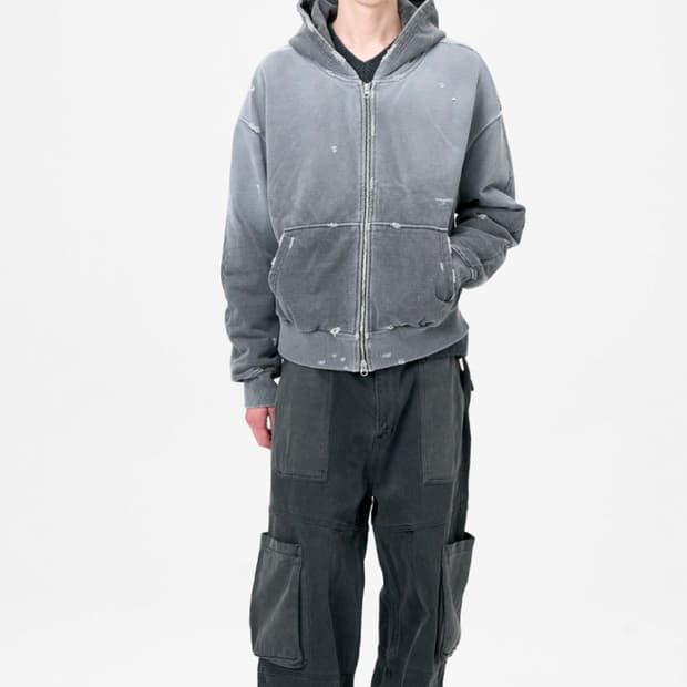 애니타임로릭 crocus hood zip up 차콜 S