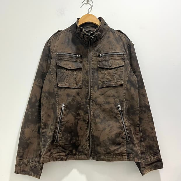 일본 빈티지 락펑크 타이다이 넥버클 집업 자켓 