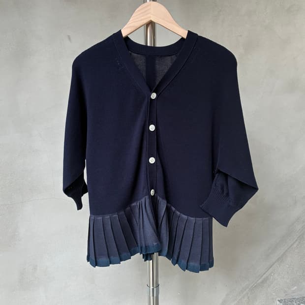 꼼데가르송 트리콧 플리츠 가디건