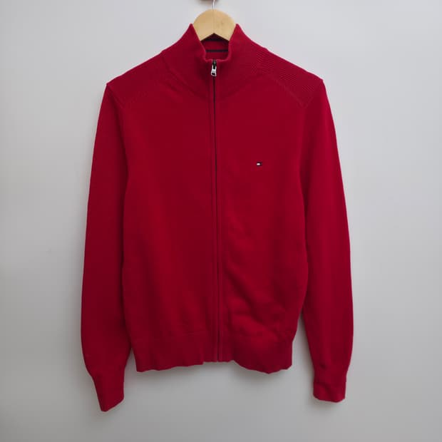 [S] 타미힐피거 레드 니트 집업