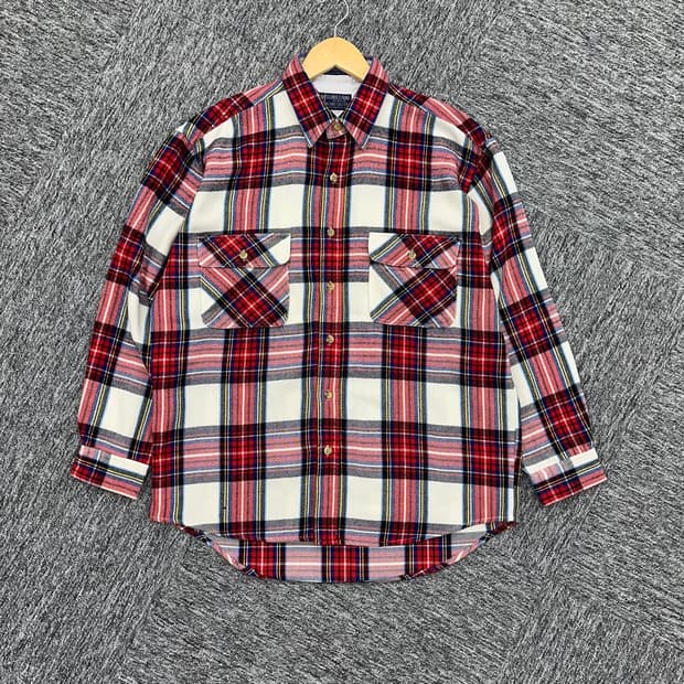 (L)아크릴 배색체크셔츠-M1148