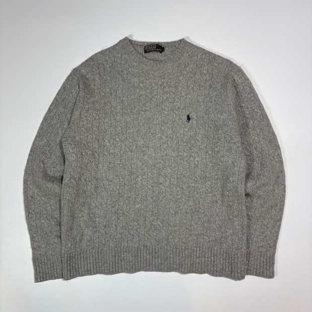 폴로 랄프로렌 그레이 케이블 니트
