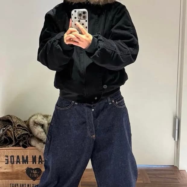 스켈리웩 빈티지워시드 숏패딩자켓 블랙m