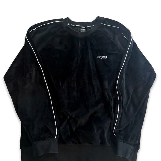 CRUMP Velour Oversized Sweatshirt -black