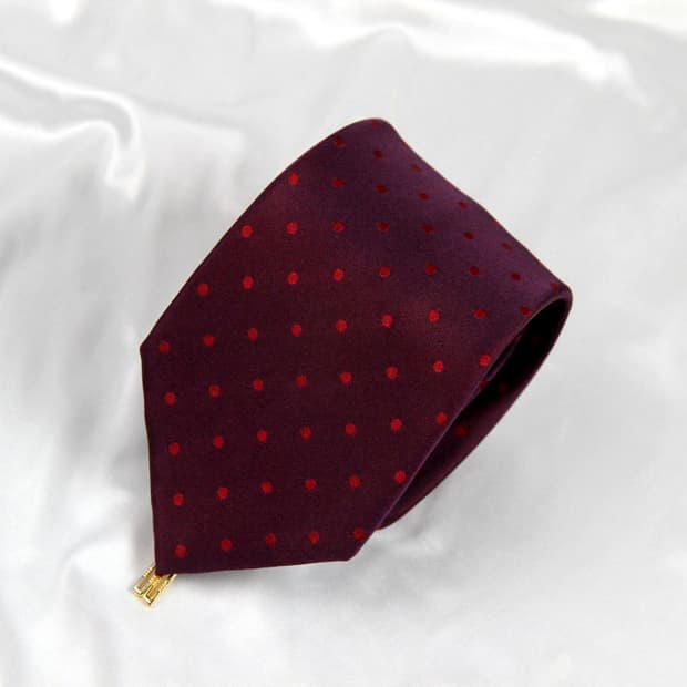 닥스 7.8cm A등급 와인 도트 남자 명품 넥타이
