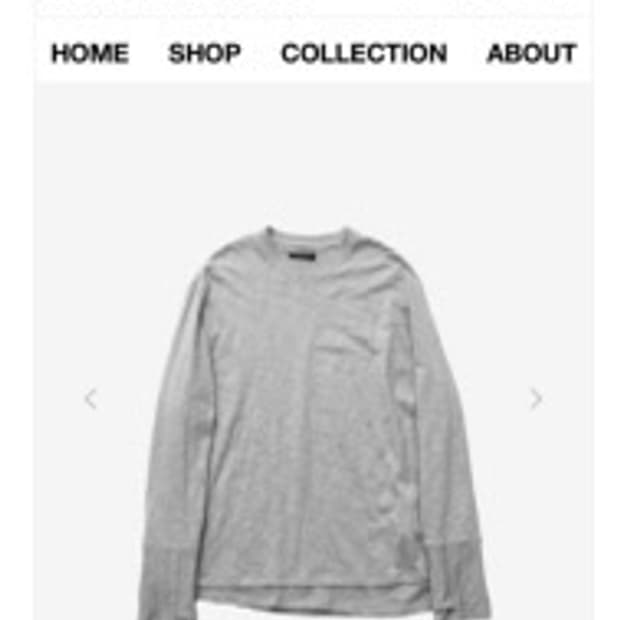 999휴머니티 레이어드 롱슬리브 티셔츠 회색 2사이즈