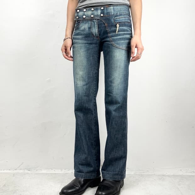 Burberry Blue Label Studded Flare Denim