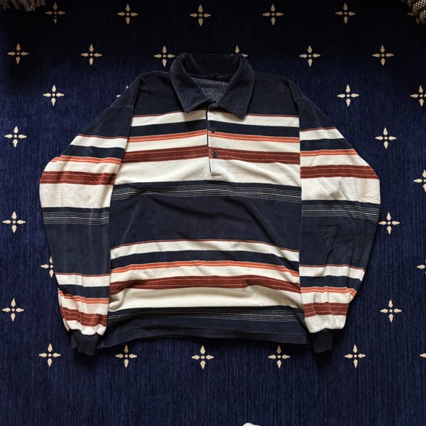 80s campus 캠퍼스 벨루어 풀오버 셔츠