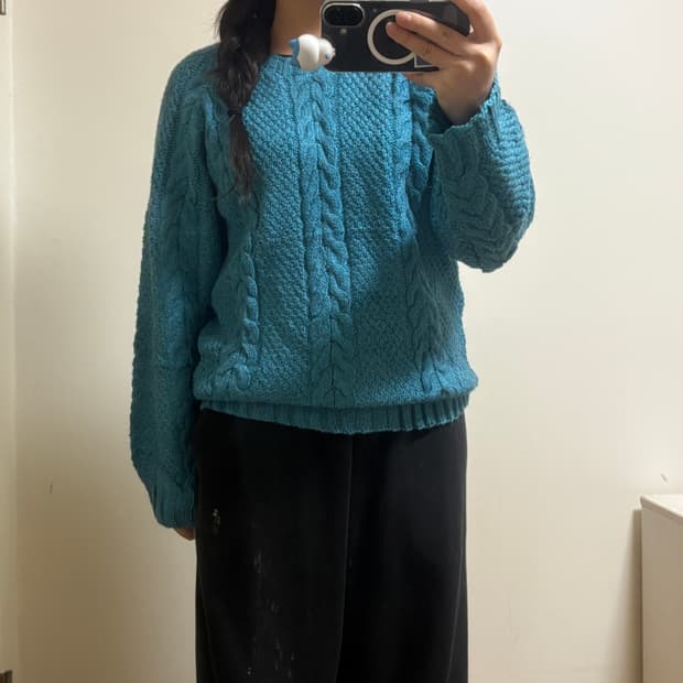 일본 빈티지 꽈배기 니트