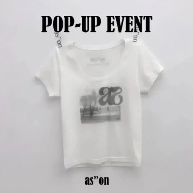 as"on 애즈온 팝업한정 반팔 티셔츠