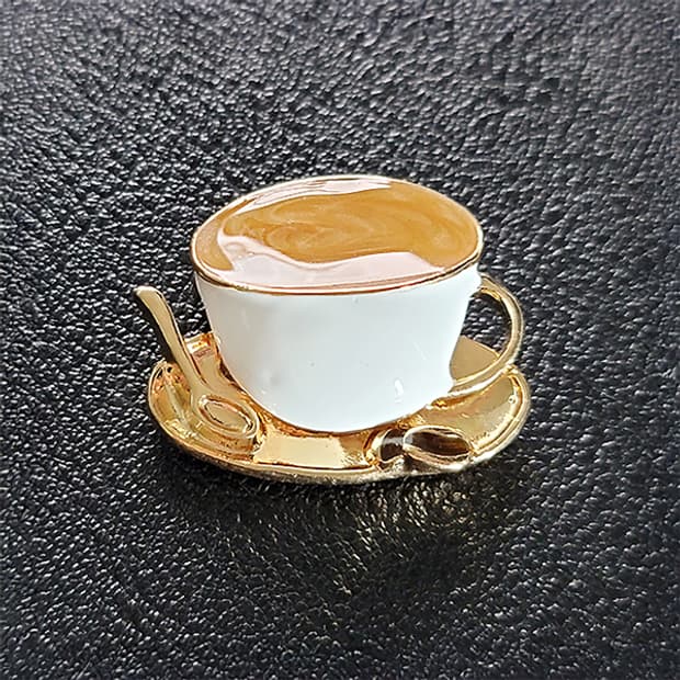Crema Dream 브로치 남자 여자 엔틱 빈티지 선물 접시 커피
