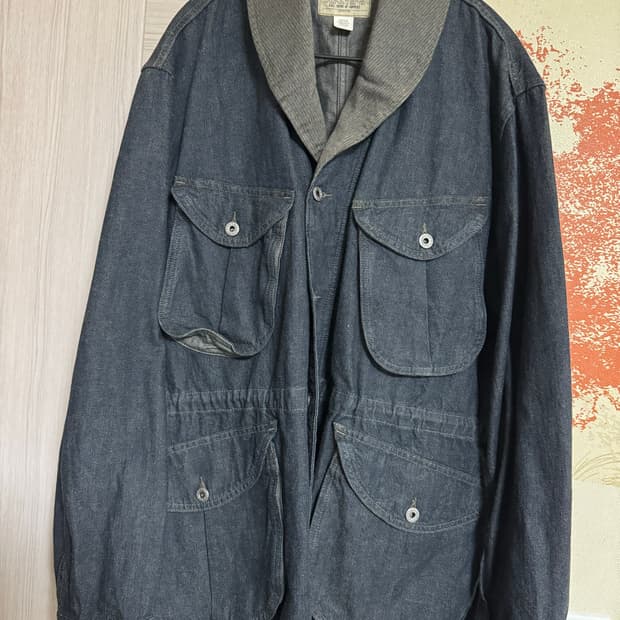 RRL 인디고 코튼 리넨 데님 필드 코트