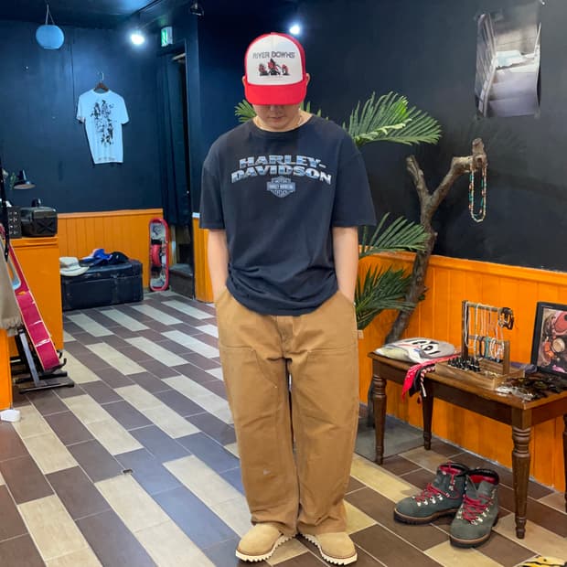 칼하트 B01 캔버스 코튼 더블니 워크팬츠