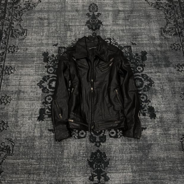 Gennaro 07aw lamb skin gimmick rider jac