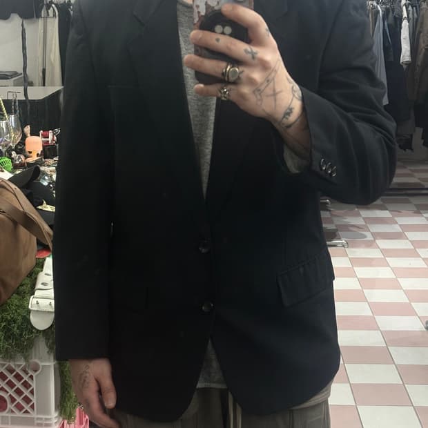 TTF✳️꼼데가르송 옴므 AD1988 투버튼 울 블레이져