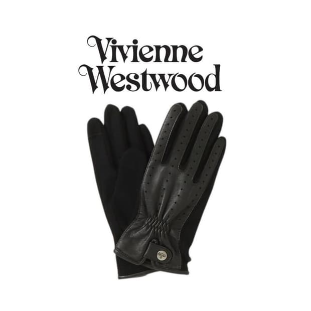 비비안 웨스트우드 아웃핑거 콤비 장갑 블랙 (새상품)