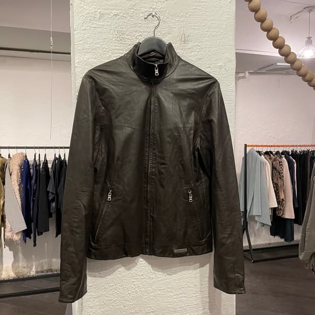 아르마니 익스체인지 집업 레더 자켓