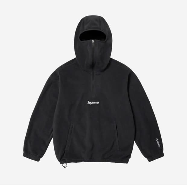 슈프림 23FW 폴라텍 페이스 마스크 하프 집 후드 스웨트셔츠