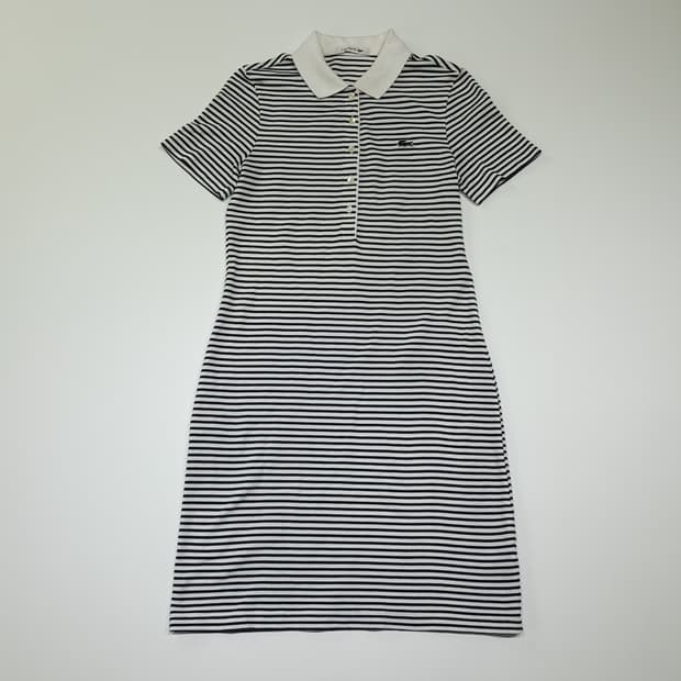 CK059 S 라코스테 코튼 스트라이프 네이비 원피스