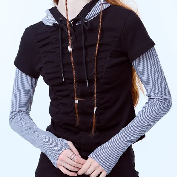 러브이즈트루 딱붙 후드티