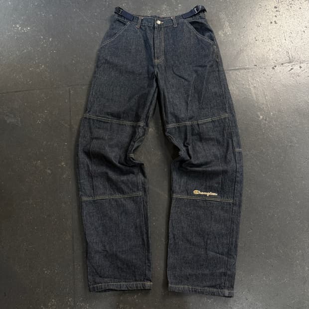 32 챔피온 올드스쿨 더블니 데님팬츠