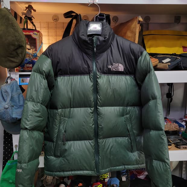 노스페이스 700 눕시 패딩 그린/블랙