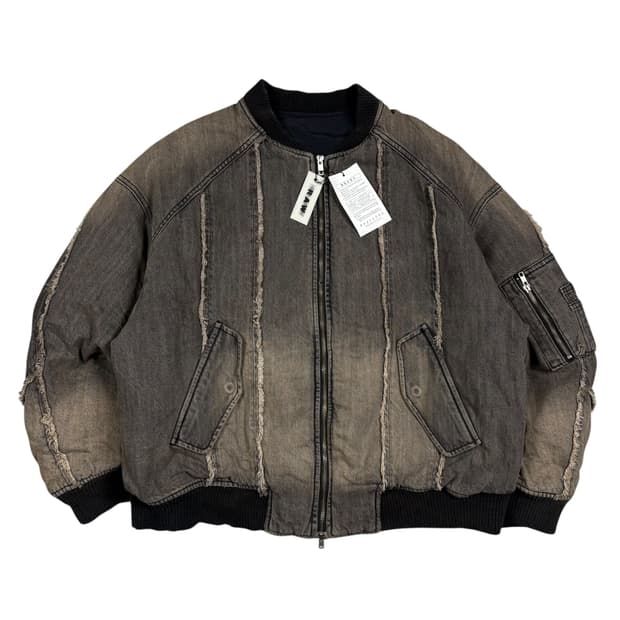 비긴202 빈티지 워싱 컷오프 데님 MA-1