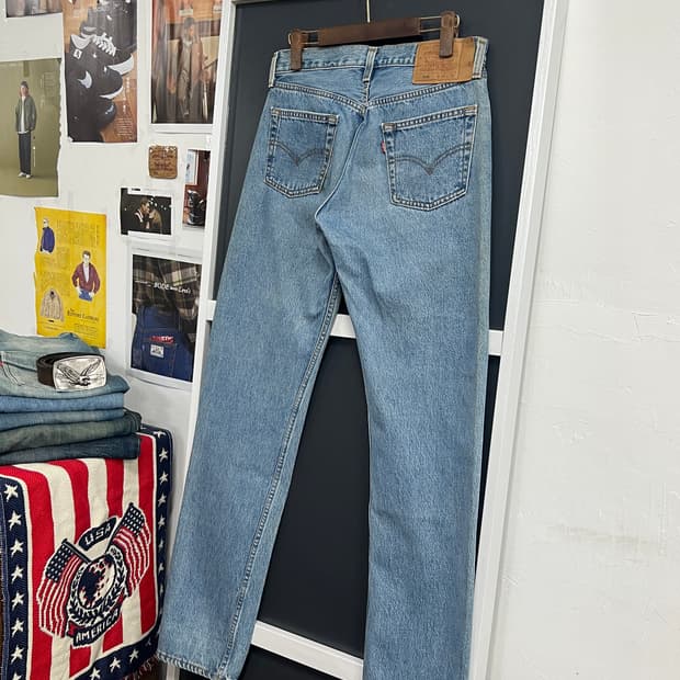 90s USA Levis 리바이스 501 스트레이트 연청 데님 팬츠